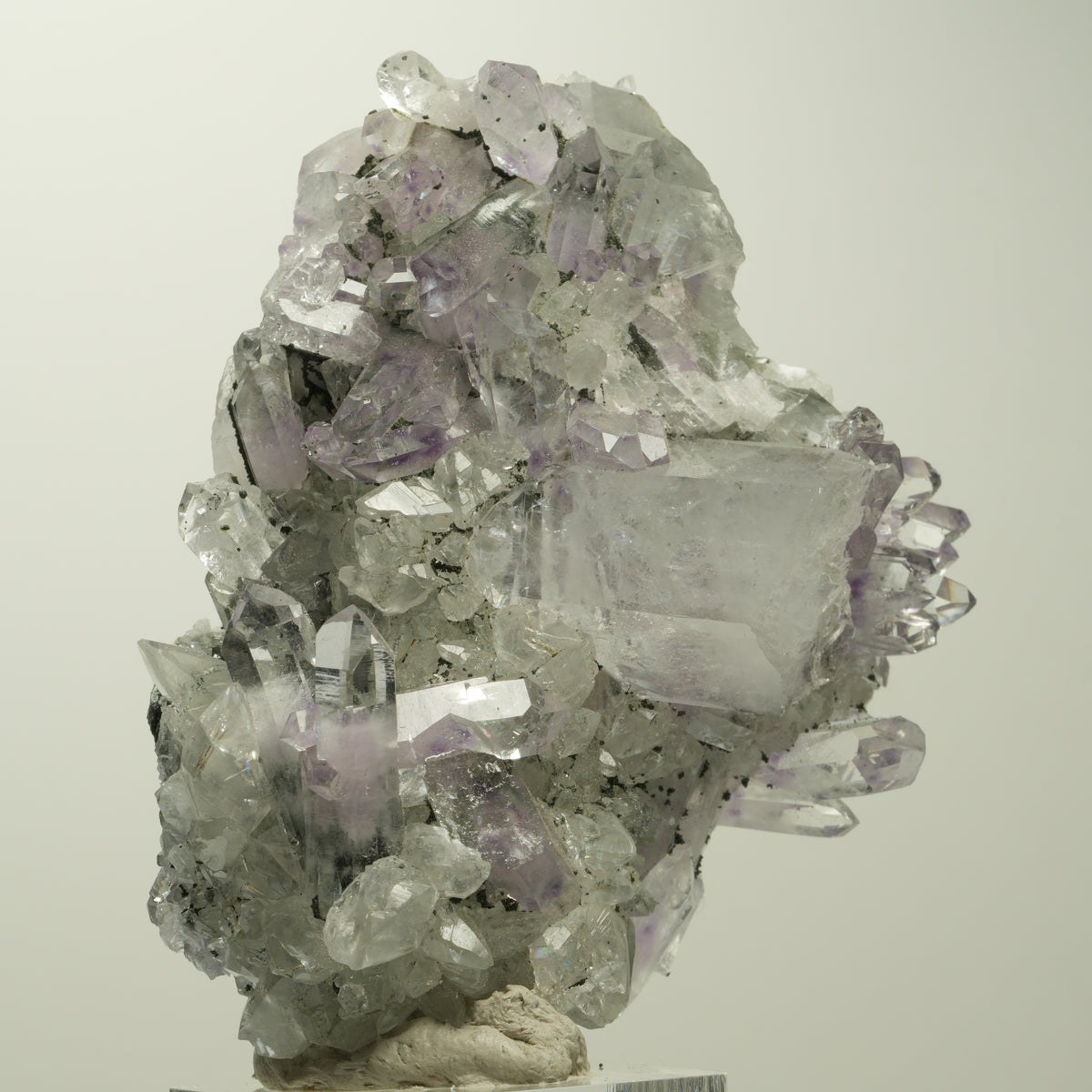 Phantom Amethyst mit Hämatit, Calcit auf Matrix Stufe Streep Mine, Namibia 73*65*29mm #15102