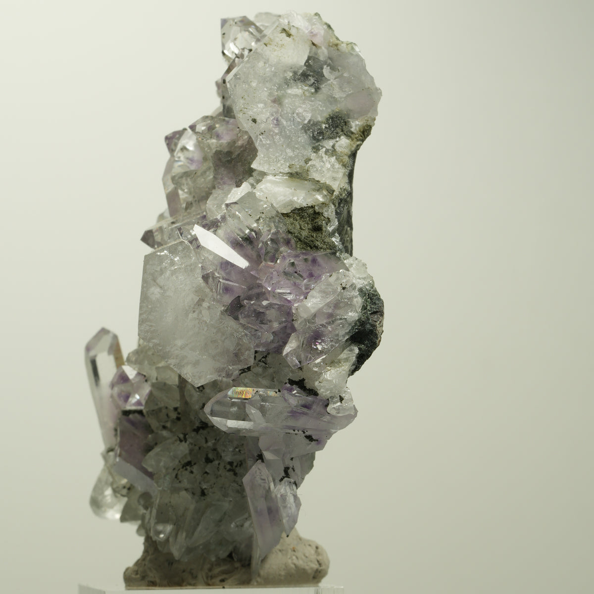 Phantom Amethyst mit Hämatit, Calcit auf Matrix Stufe Streep Mine, Namibia 73*65*29mm #15102