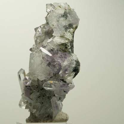 Phantom Amethyst mit Hämatit, Calcit auf Matrix Stufe Streep Mine, Namibia 73*65*29mm #15102