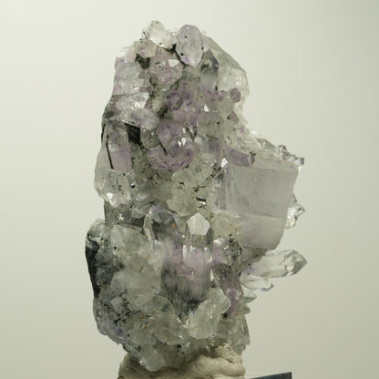 Phantom Amethyst mit Hämatit, Calcit auf Matrix Stufe Streep Mine, Namibia 73*65*29mm #15102