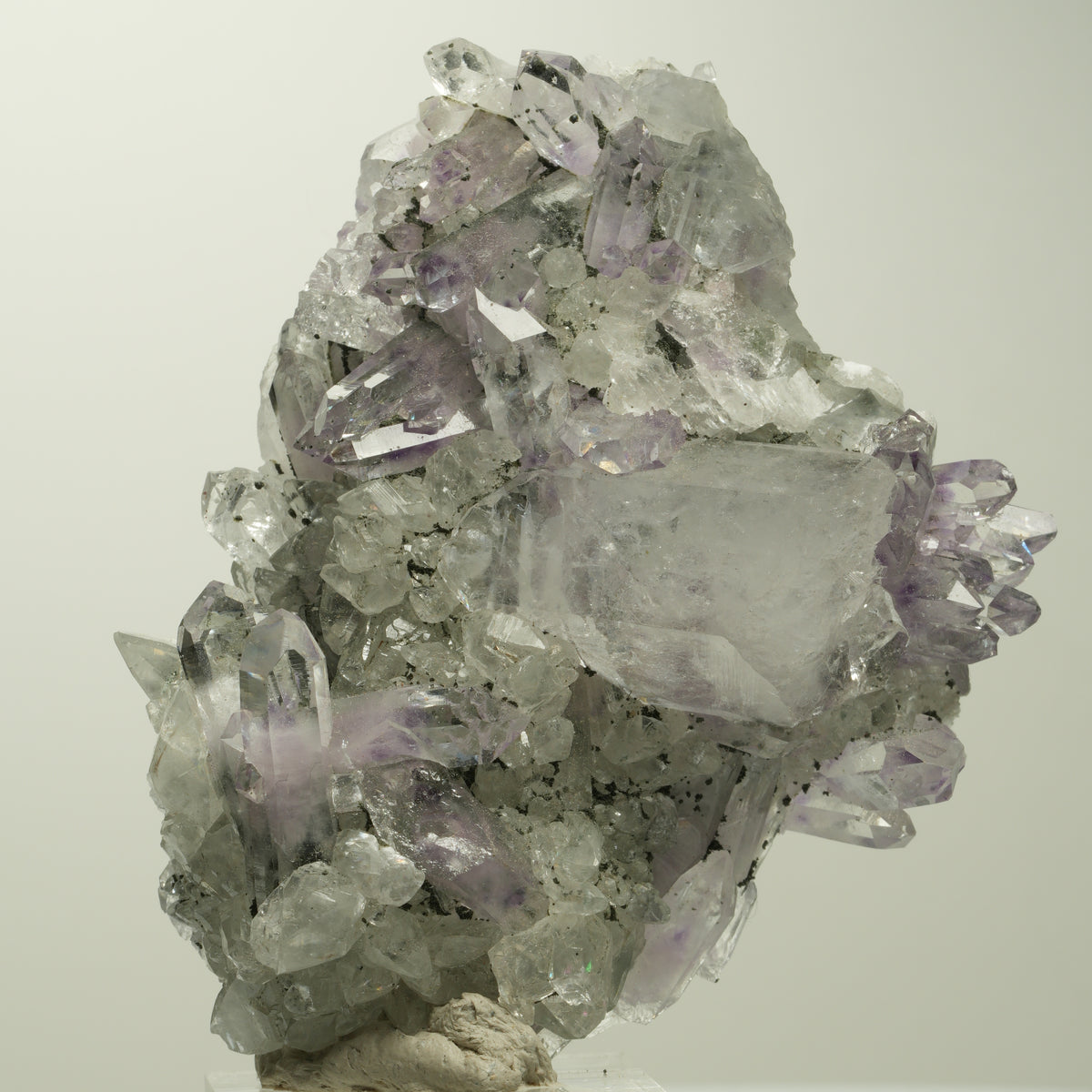 Phantom Amethyst mit Hämatit, Calcit auf Matrix Stufe Streep Mine, Namibia 73*65*29mm #15102