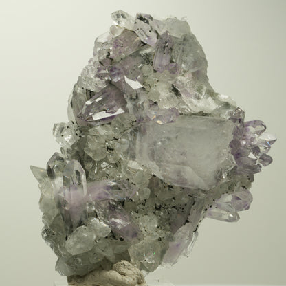 Phantom Amethyst mit Hämatit, Calcit auf Matrix Stufe Streep Mine, Namibia 73*65*29mm #15102