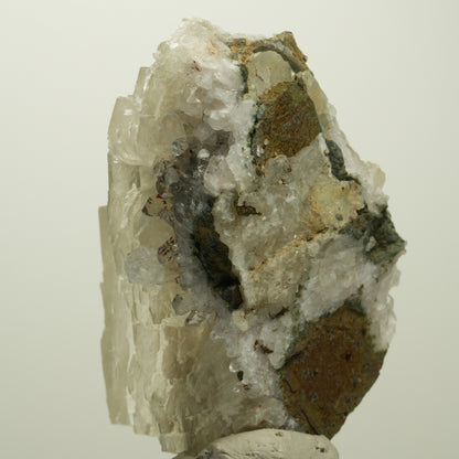 Calcit Würfel, parkettiert, Analcim, Harlekin Quarz Stufe Streep Mine, Namibia 67*45*41mm #15103