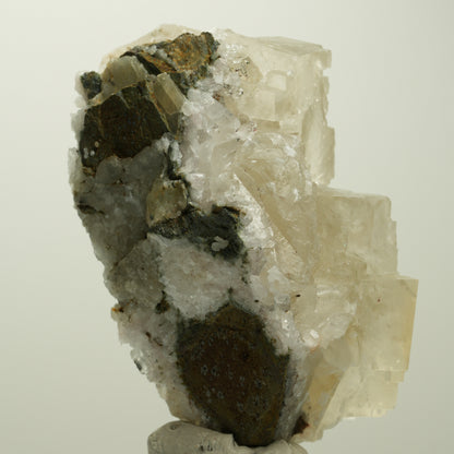 Calcit Würfel, parkettiert, Analcim, Harlekin Quarz Stufe Streep Mine, Namibia 67*45*41mm #15103