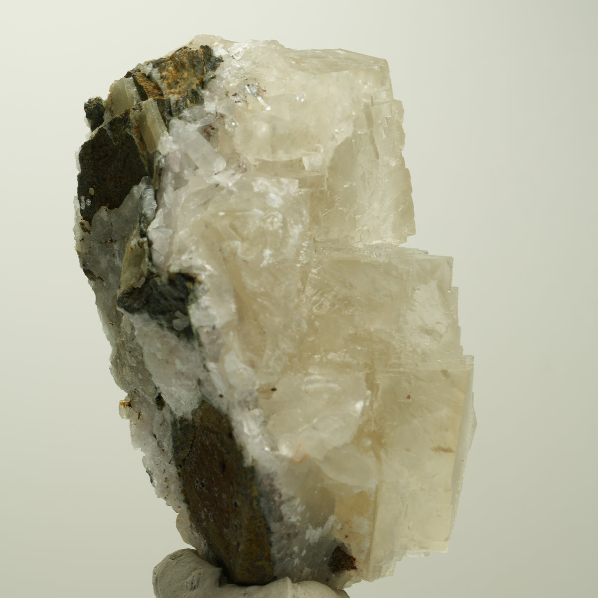 Calcit Würfel, parkettiert, Analcim, Harlekin Quarz Stufe Streep Mine, Namibia 67*45*41mm #15103