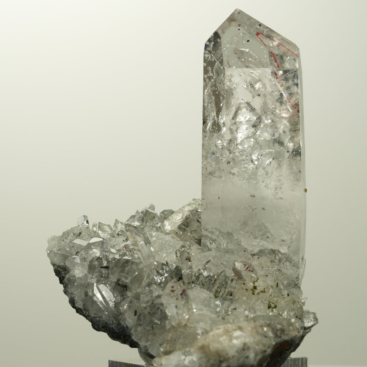 Enhydro Harlekin Quarz, Analcim, Epidot, Calcit auf Matrix Streep Mine, Namibia 73*45*57mm #15106