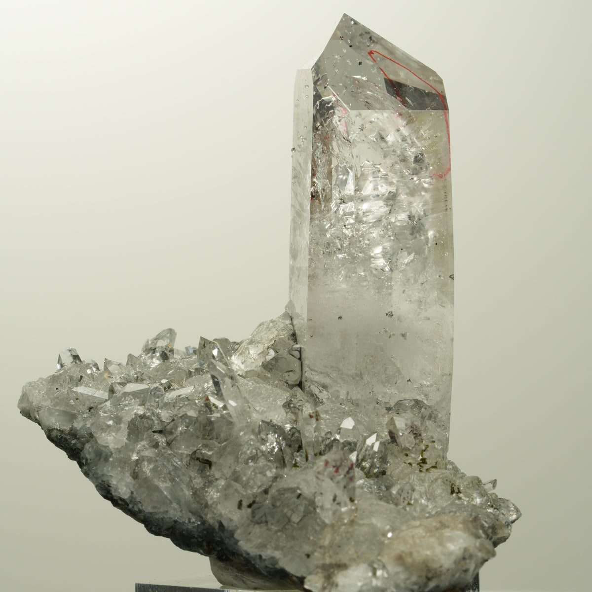 Enhydro Harlekin Quarz, Analcim, Epidot, Calcit auf Matrix Streep Mine, Namibia 73*45*57mm #15106