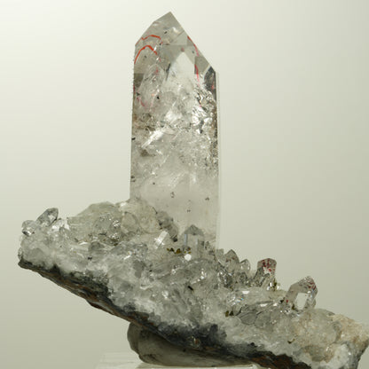 Enhydro Harlekin Quarz, Analcim, Epidot, Calcit auf Matrix Streep Mine, Namibia 73*45*57mm #15106