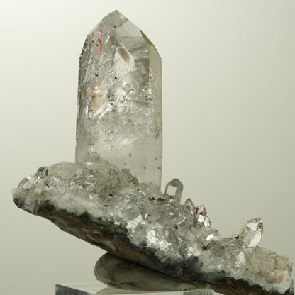 Enhydro Harlekin Quarz, Analcim, Epidot, Calcit auf Matrix Streep Mine, Namibia 73*45*57mm #15106