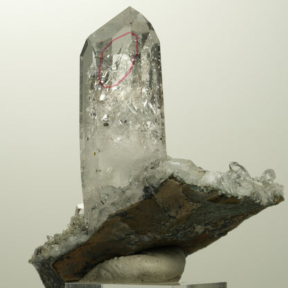 Enhydro Harlekin Quarz, Analcim, Epidot, Calcit auf Matrix Streep Mine, Namibia 73*45*57mm #15106