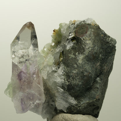 Lemurian Phantom Amethyst, Prehnit, Epidot, Calcit, Matrix Streep Mine, Namibia 52*53*35mm #15107