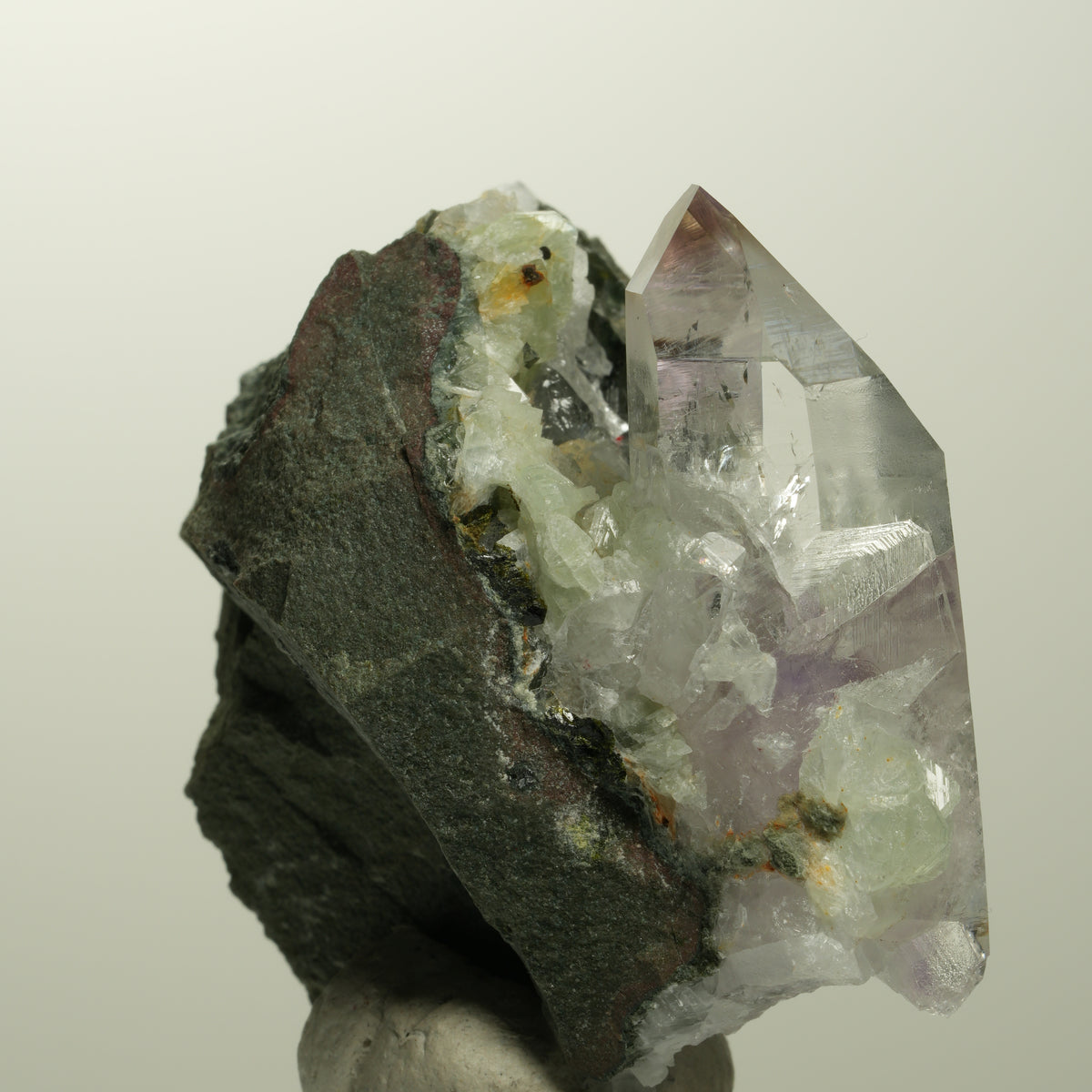 Lemurian Phantom Amethyst, Prehnit, Epidot, Calcit, Matrix Streep Mine, Namibia 52*53*35mm #15107