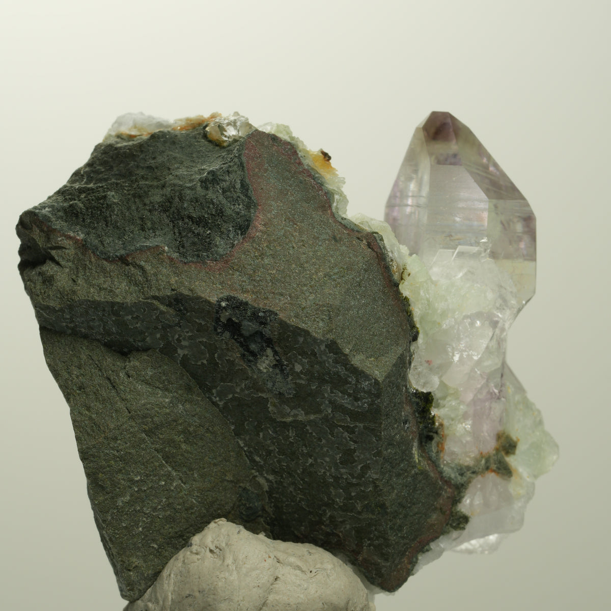 Lemurian Phantom Amethyst, Prehnit, Epidot, Calcit, Matrix Streep Mine, Namibia 52*53*35mm #15107