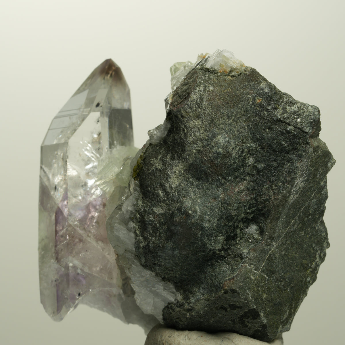 Lemurian Phantom Amethyst, Prehnit, Epidot, Calcit, Matrix Streep Mine, Namibia 52*53*35mm #15107