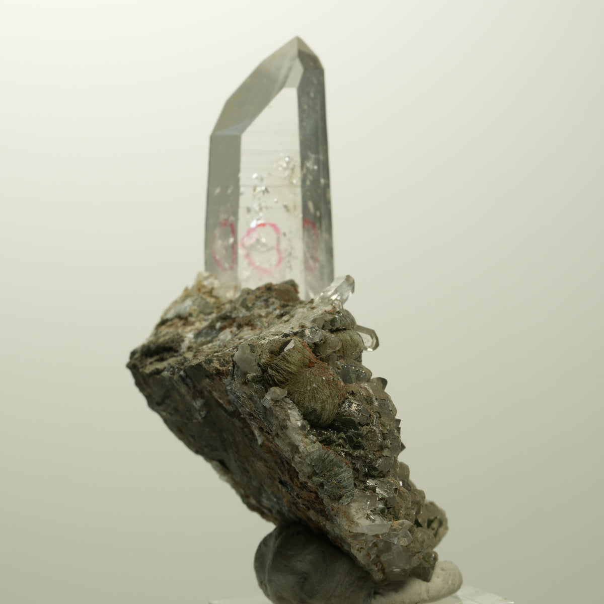 Enhydro Lemurian Quarz, Calcit, Prehnit, Epidot, Matrix Streep Mine, Namibia 68*62*25mm #15108