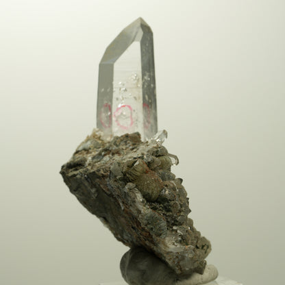 Enhydro Lemurian Quarz, Calcit, Prehnit, Epidot, Matrix Streep Mine, Namibia 68*62*25mm #15108