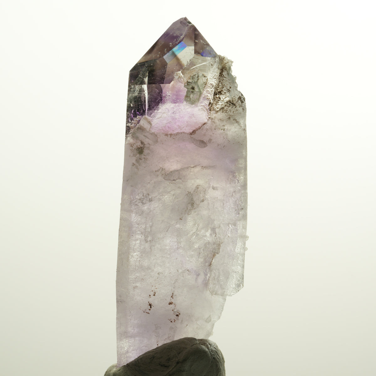 XL Skelett Phantom Amethyst mit Prehnit, Hämatit Streep Mine, Namibia 93*35*27mm #15109