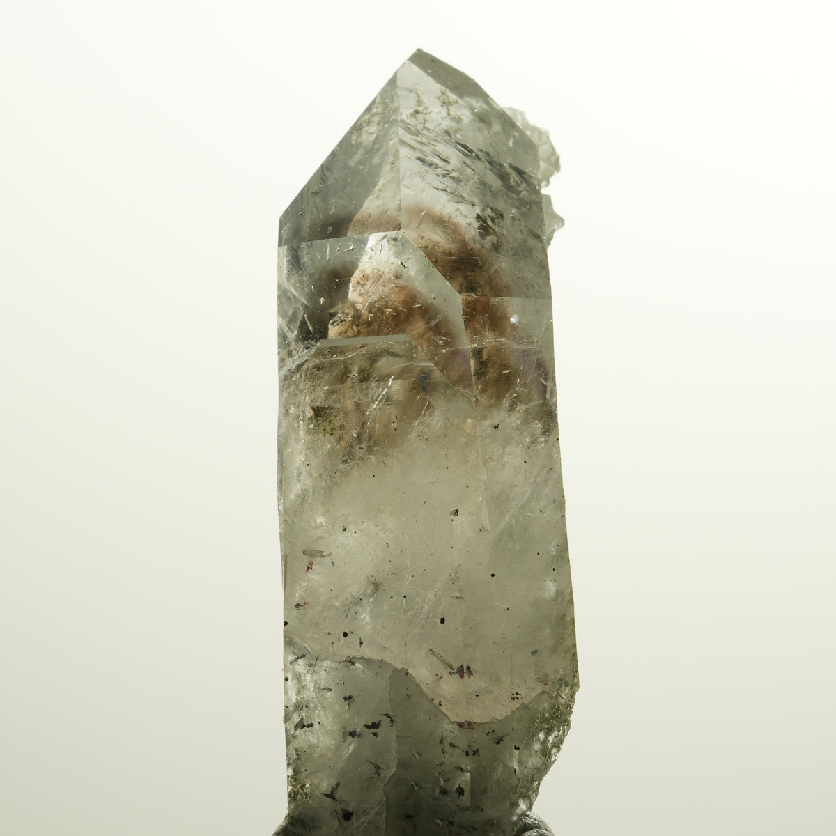 XL Harlekin Skelett Phantom Amethyst mit Analcim, Epidot Streep Mine, Namibia 88*28*25mm #15110