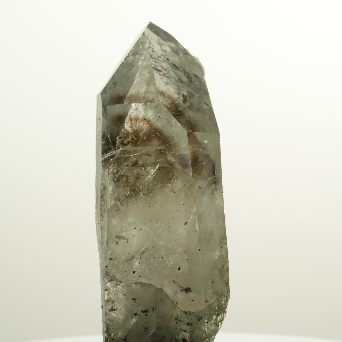 XL Harlekin Skelett Phantom Amethyst mit Analcim, Epidot Streep Mine, Namibia 88*28*25mm #15110