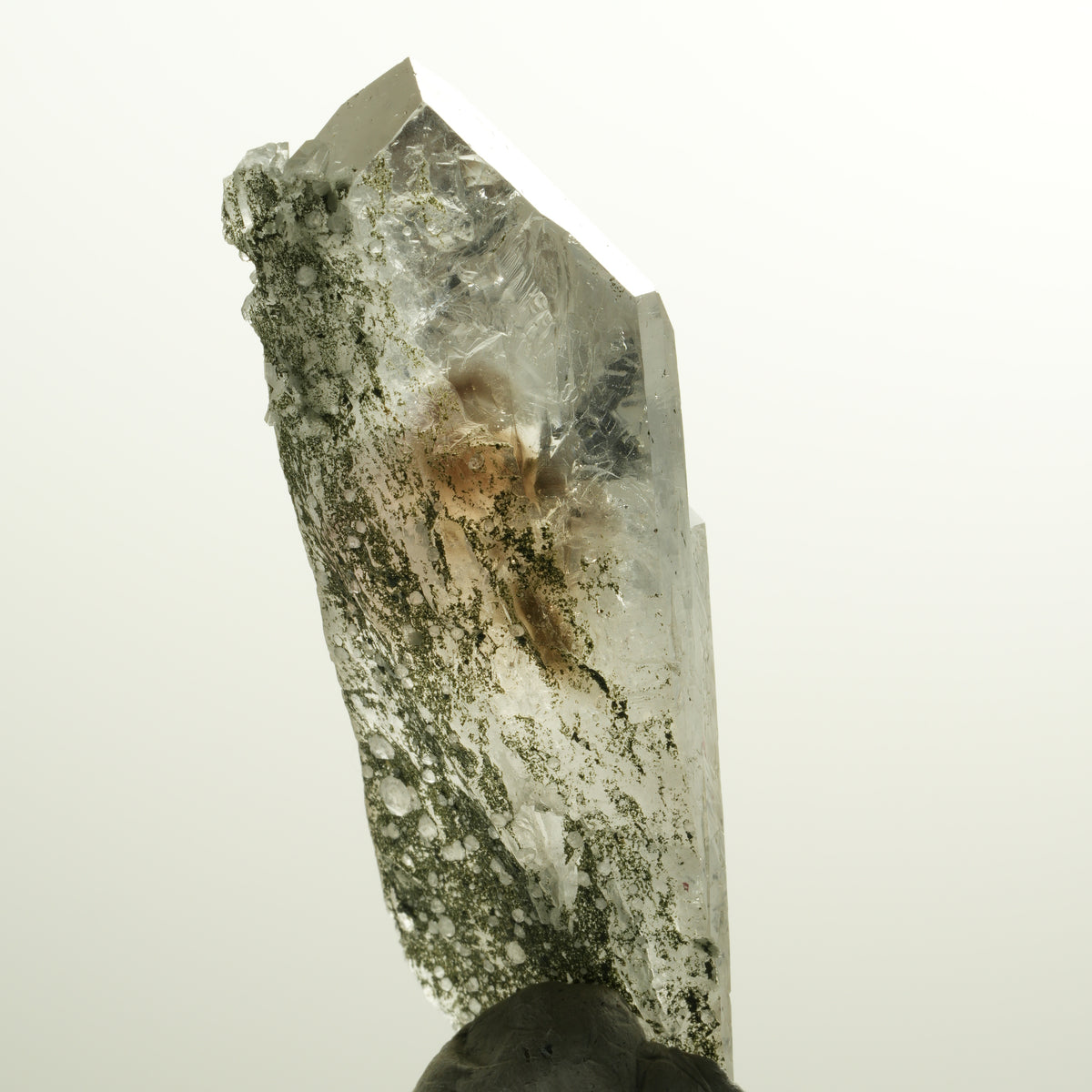 XL Harlekin Skelett Phantom Amethyst mit Analcim, Epidot Streep Mine, Namibia 88*28*25mm #15110