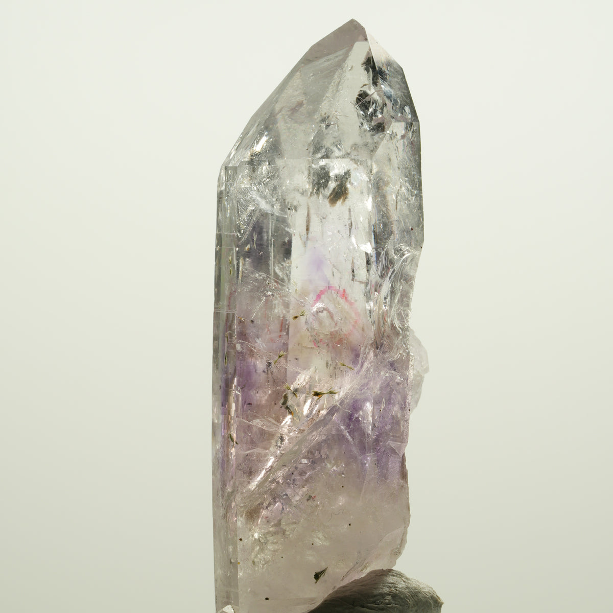 Enhydro Harlekin Lemurian Phantom Amethyst, Epidot 1x Blase Streep Mine Namibia 75*33*24mm #15112