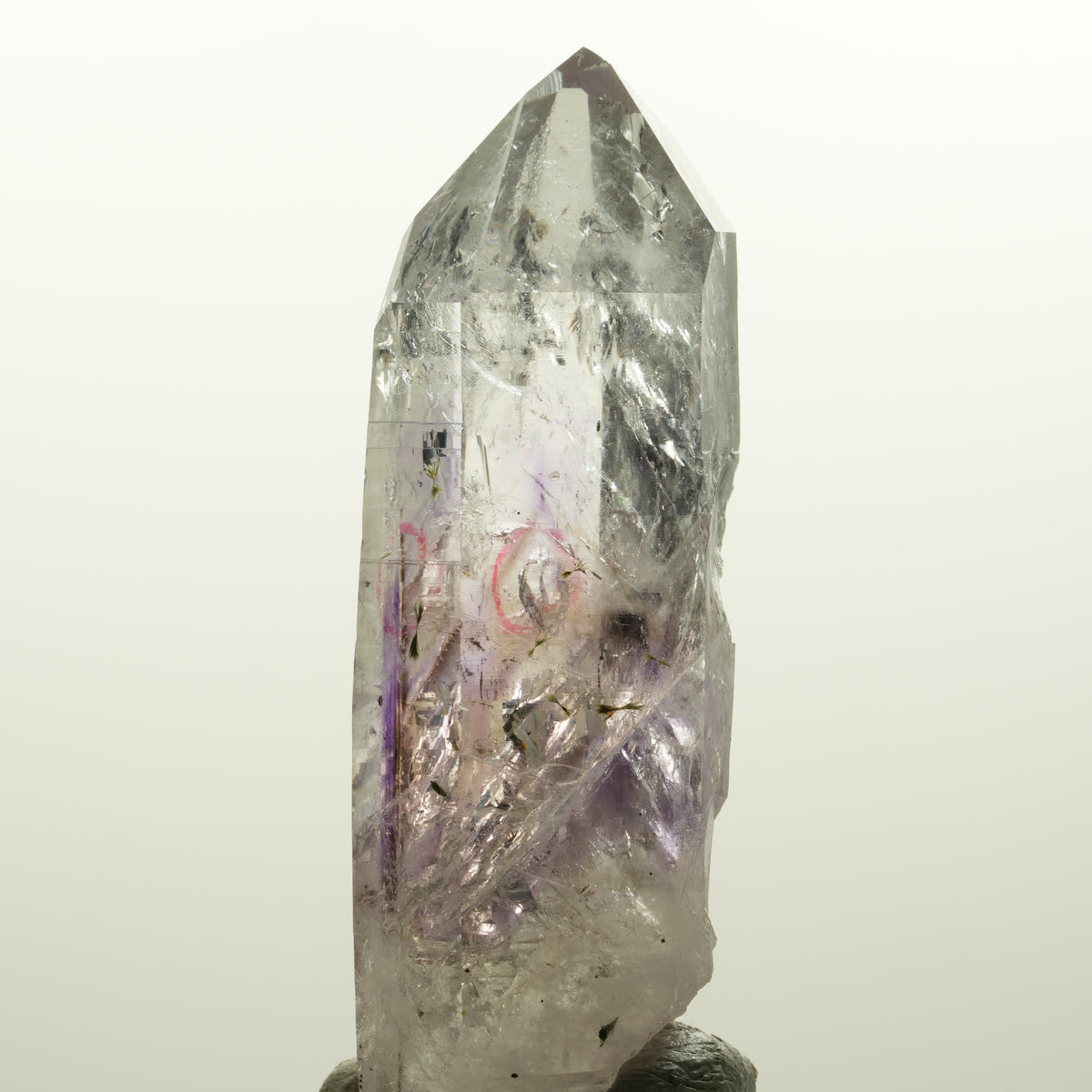 Enhydro Harlekin Lemurian Phantom Amethyst, Epidot 1x Blase Streep Mine Namibia 75*33*24mm #15112