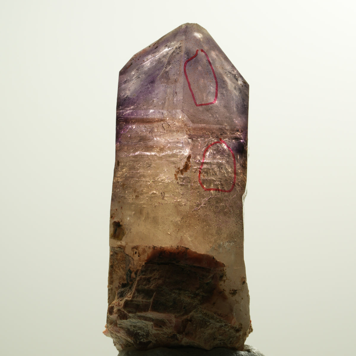 Enhydro Skelett Phantom Amethyst Spitze, 2x Blase Brandberg, Namibia 70*35*32mm #15116