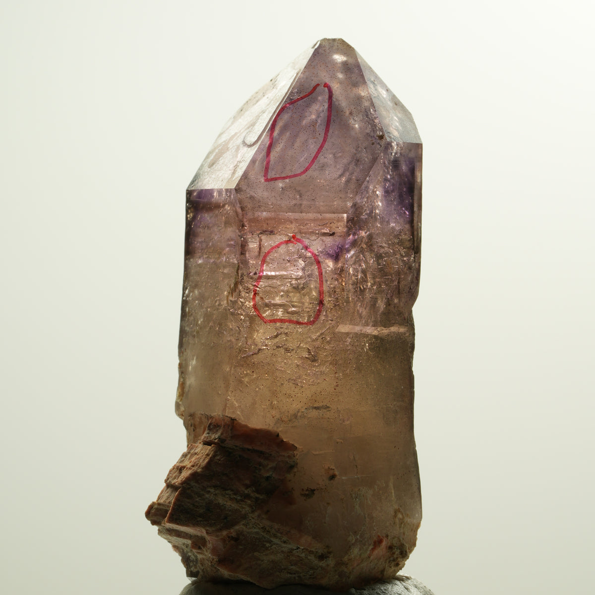 Enhydro Skelett Phantom Amethyst Spitze, 2x Blase Brandberg, Namibia 70*35*32mm #15116