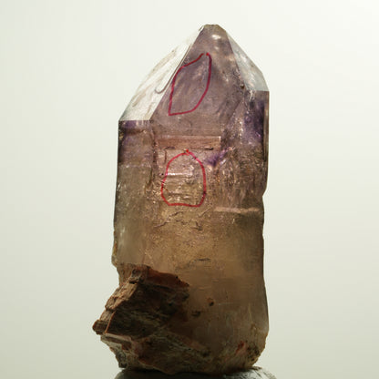 Enhydro Skelett Phantom Amethyst Spitze, 2x Blase Brandberg, Namibia 70*35*32mm #15116