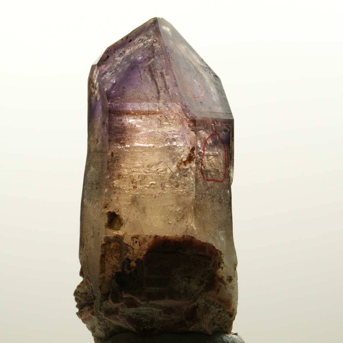 Enhydro Skelett Phantom Amethyst Spitze, 2x Blase Brandberg, Namibia 70*35*32mm #15116