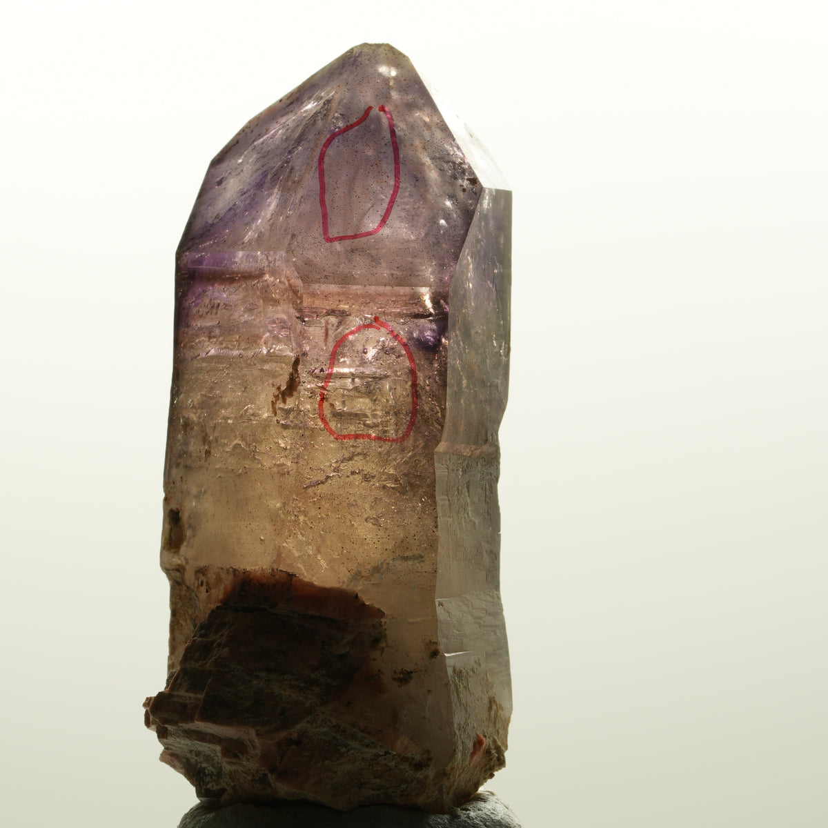 Enhydro Skelett Phantom Amethyst Spitze, 2x Blase Brandberg, Namibia 70*35*32mm #15116