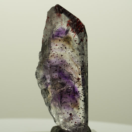 Harlekin Skelett Phantom Amethyst mit Analcim Streep Mine, Namibia 54*24*16mm #15119