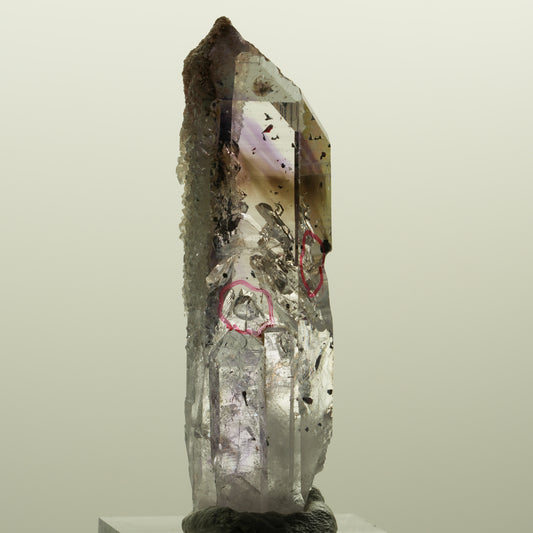 Enhydro Harlekin Lemurian Phantom Amethyst Analcim 2x Blase Streep Mine Namibia 57*17*15mm #15122