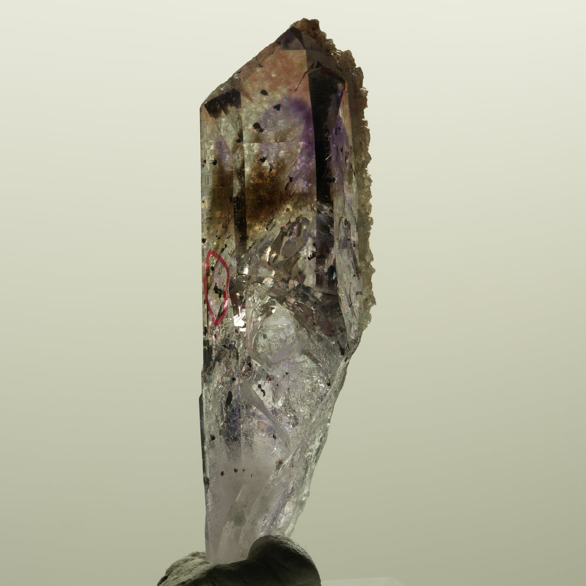 Enhydro Harlekin Lemurian Phantom Amethyst Analcim 2x Blase Streep Mine Namibia 57*17*15mm #15122