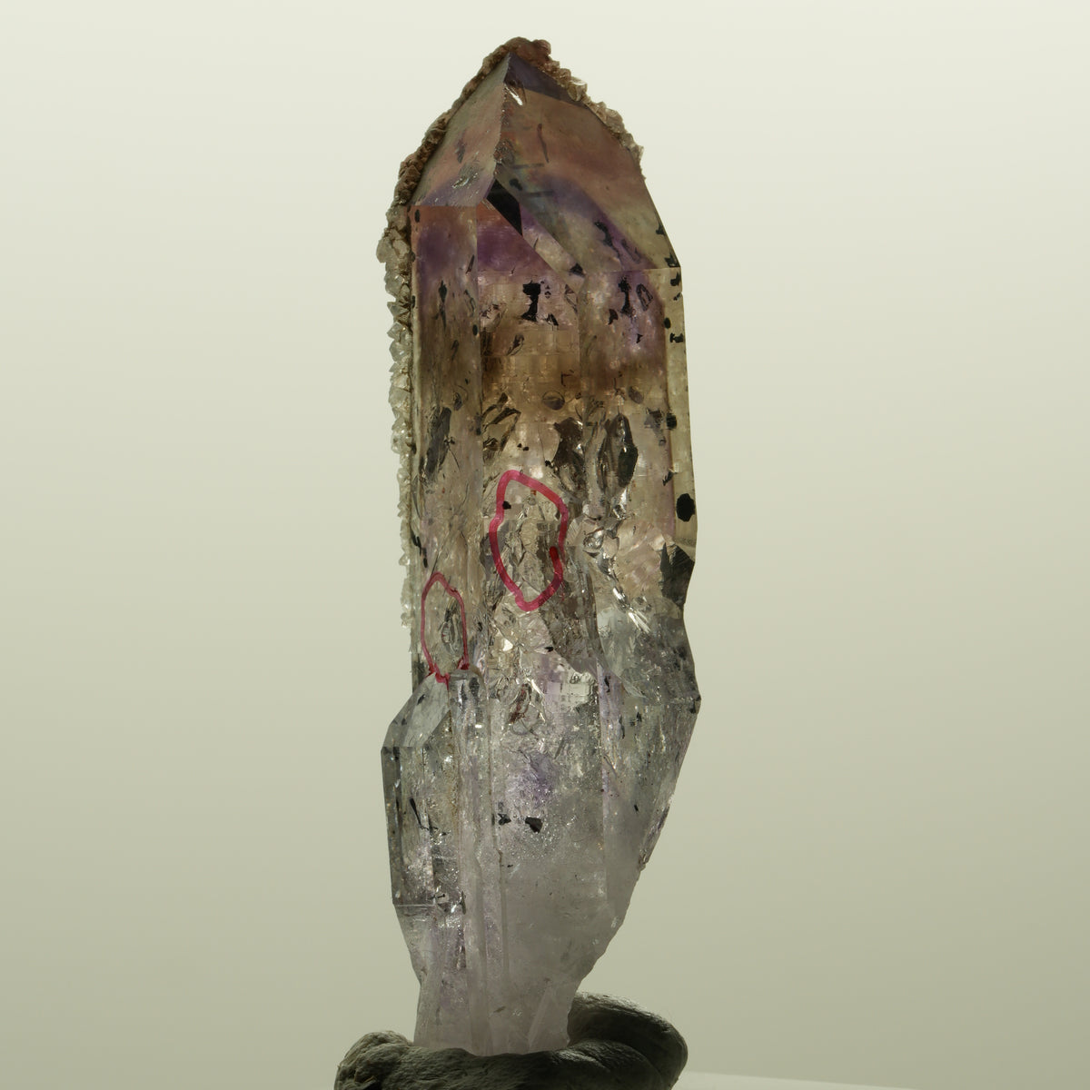 Enhydro Harlekin Lemurian Phantom Amethyst Analcim 2x Blase Streep Mine Namibia 57*17*15mm #15122