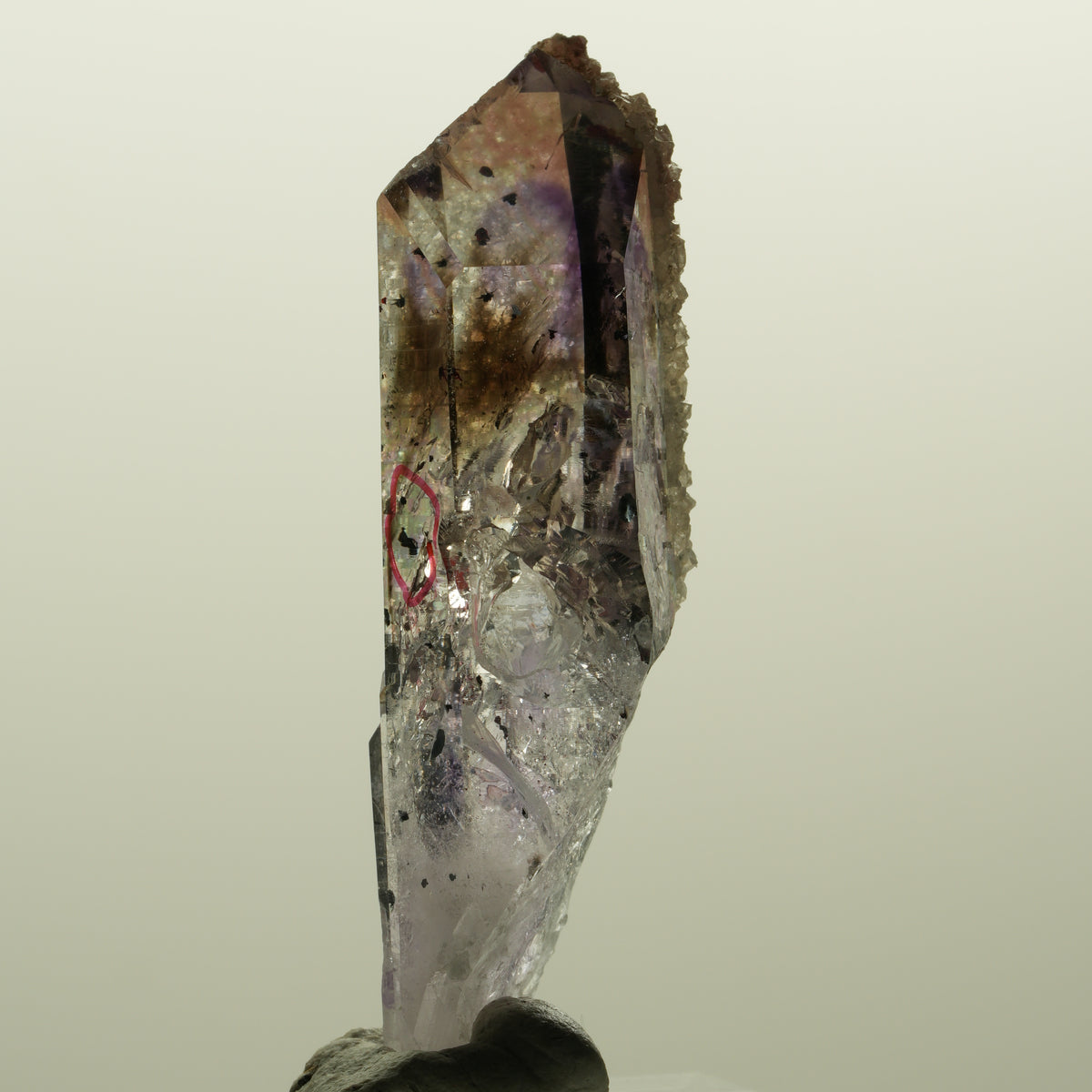 Enhydro Harlekin Lemurian Phantom Amethyst Analcim 2x Blase Streep Mine Namibia 57*17*15mm #15122