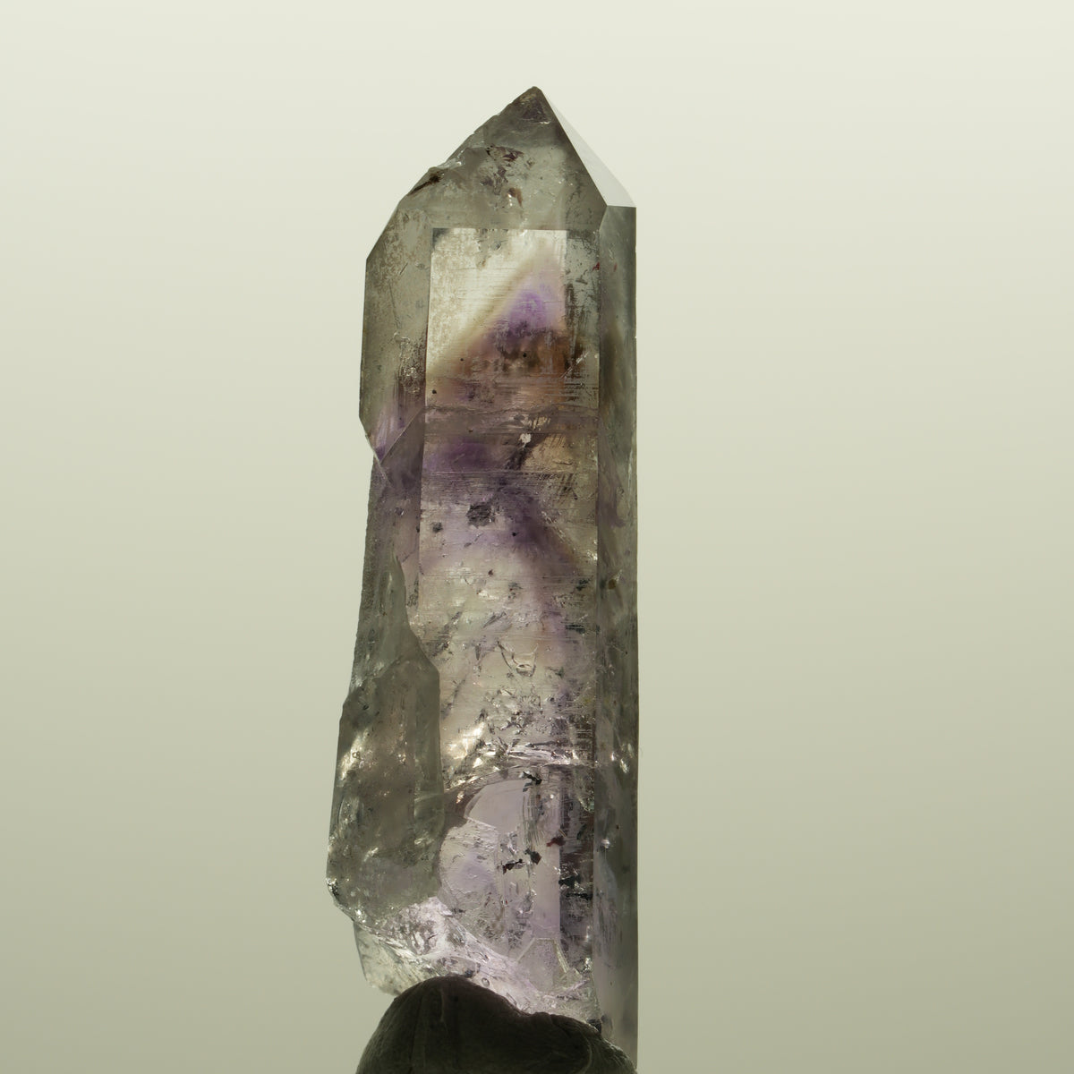 Harlekin Lemurian Skelett Phantom Amethyst Streep Mine, Namibia 54*15*13mm #15123