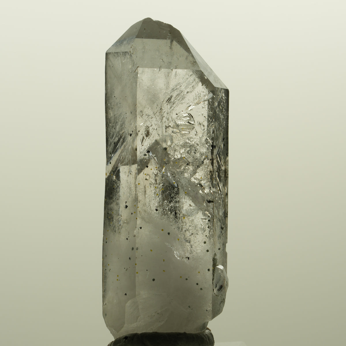 Skelett Rauchquarz mit Analcim, Hämatit, Epidot Streep Mine, Namibia 55*21*17mm #15124
