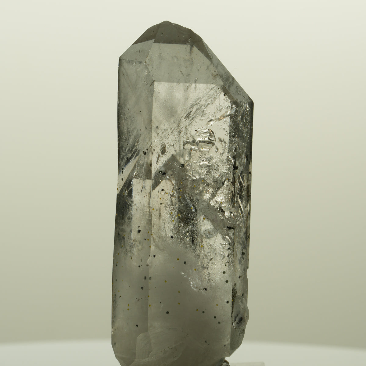 Skelett Rauchquarz mit Analcim, Hämatit, Epidot Streep Mine, Namibia 55*21*17mm #15124
