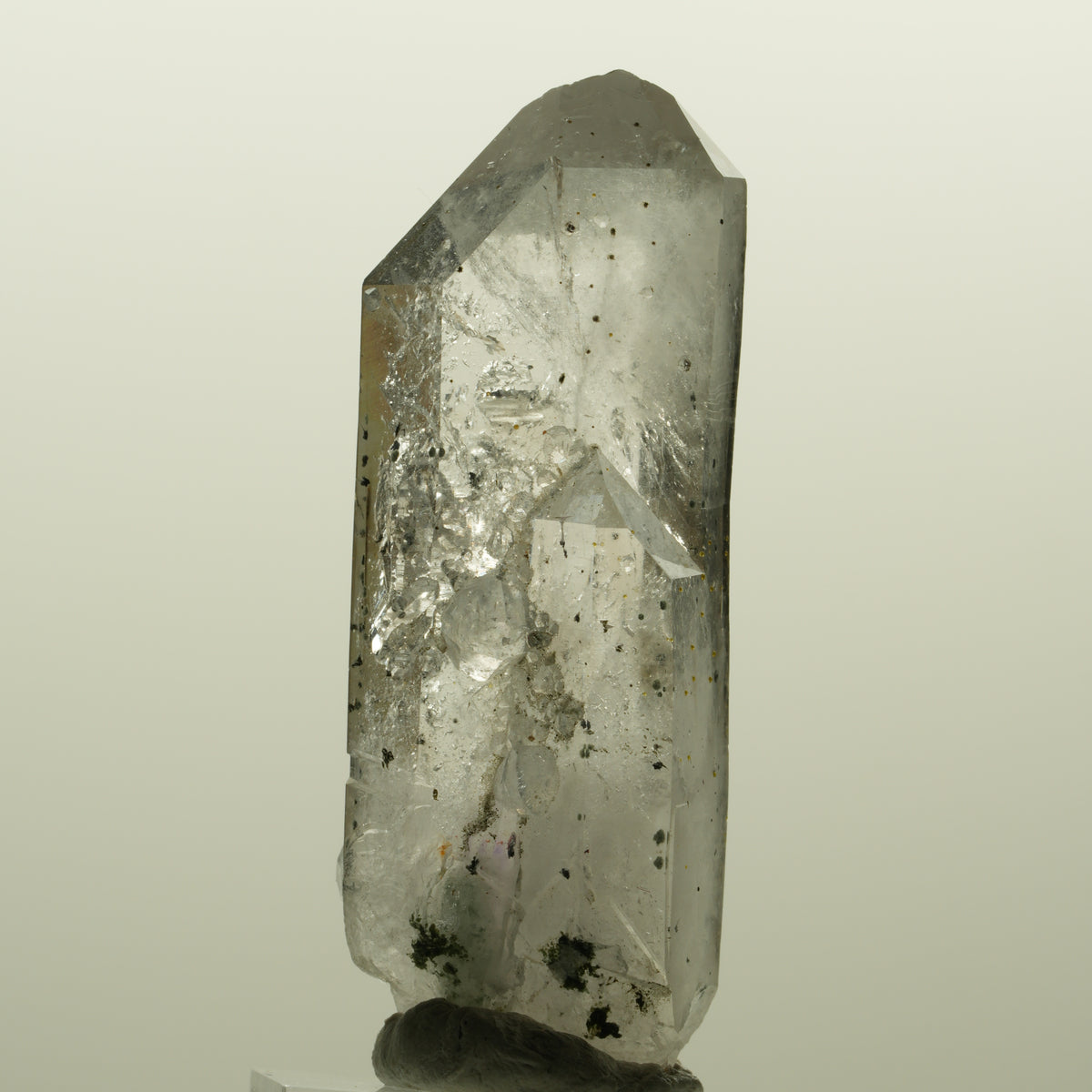 Skelett Rauchquarz mit Analcim, Hämatit, Epidot Streep Mine, Namibia 55*21*17mm #15124