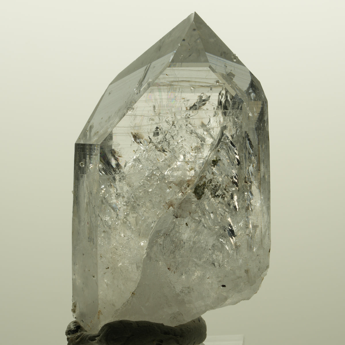 Lemurian Skelett Rauchquarz mit Analcim, Hämatit Streep Mine, Namibia 55*34*21mm #15128