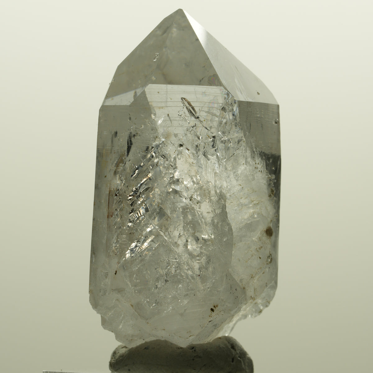 Lemurian Skelett Rauchquarz mit Analcim, Hämatit Streep Mine, Namibia 55*34*21mm #15128
