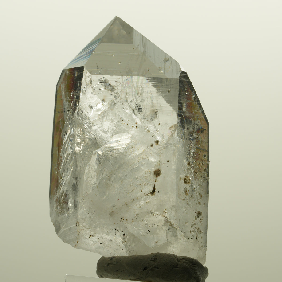 Lemurian Skelett Rauchquarz mit Analcim, Hämatit Streep Mine, Namibia 55*34*21mm #15128