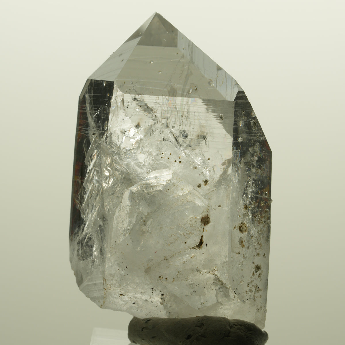 Lemurian Skelett Rauchquarz mit Analcim, Hämatit Streep Mine, Namibia 55*34*21mm #15128