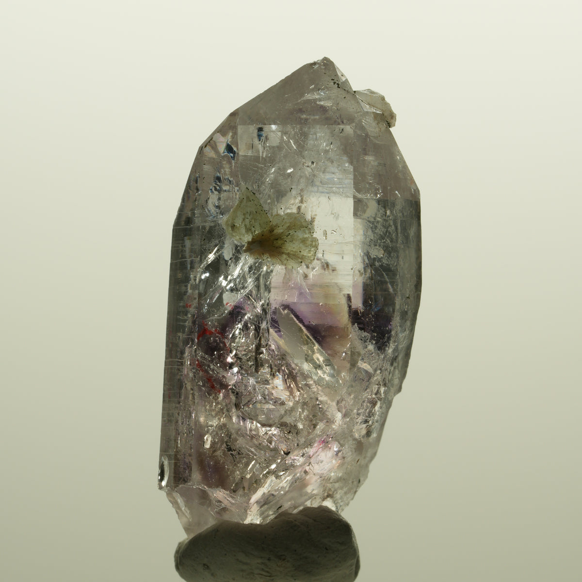 Enhydro Lemurian Skelett Phantom Amethyst, Prehnit 1x Blase Streep Mine Namibia 53*27*20mm #15132