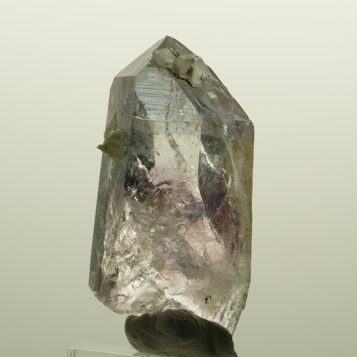 Enhydro Lemurian Skelett Phantom Amethyst, Prehnit 1x Blase Streep Mine Namibia 53*27*20mm #15132