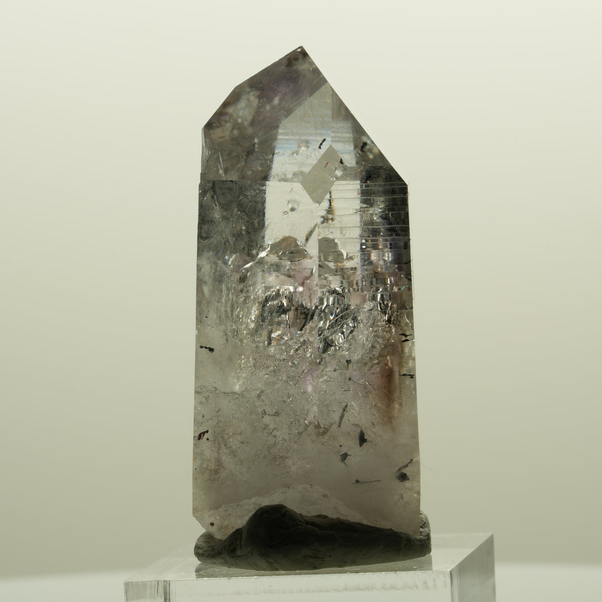 Harlekin Lemurian Phantom Amethyst mit Analcim Streep Mine, Namibia 47*25*22mm #15133