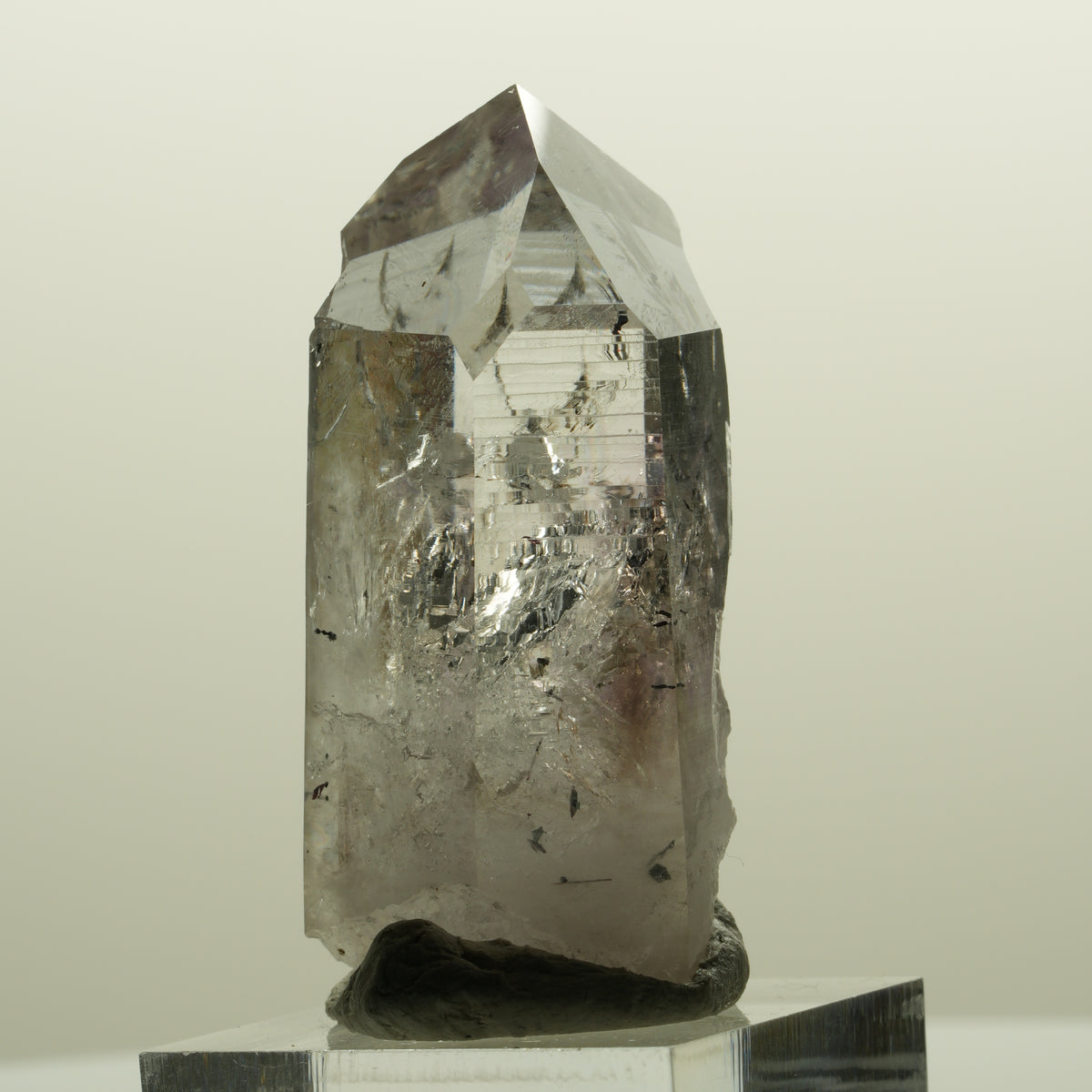 Harlekin Lemurian Phantom Amethyst mit Analcim Streep Mine, Namibia 47*25*22mm #15133