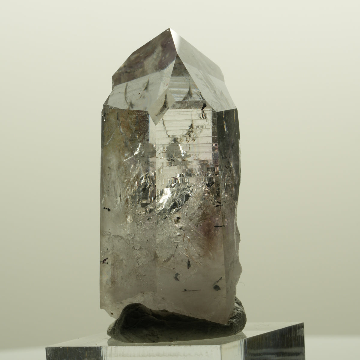Harlekin Lemurian Phantom Amethyst mit Analcim Streep Mine, Namibia 47*25*22mm #15133