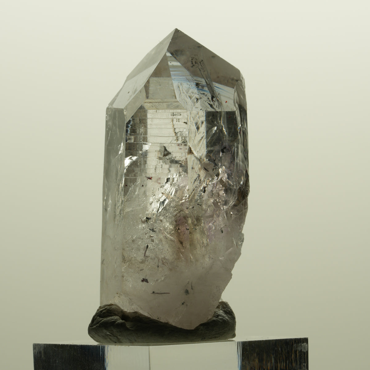 Harlekin Lemurian Phantom Amethyst mit Analcim Streep Mine, Namibia 47*25*22mm #15133
